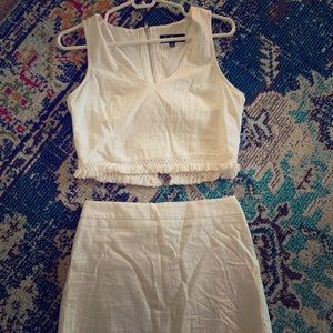 White linen two piece!